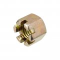 Uxcell 2pcs M14x2mm Hexagon Slotted Nut Grade 10 Carbon Steel Hex Castle Nuts Color Zinc