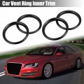 X Autohaux 4 Pcs Black Air Conditioner Vent Ring Inner Trim Aluminum Alloy Decoration Cover For Audi A3 S3 Q2l 2013-2021