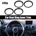 X Autohaux 4 Pcs Black Air Conditioner Vent Ring Inner Trim Aluminum Alloy Decoration Cover For Audi A3 S3 Q2l 2013-2021