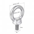 Uxcell Lifting Eye Bolt M6 X 12mm Male Thread With Hex Screw Nut Gasket Flat Washer For Hanging Securing Chain Wire Rope 304