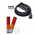 Mictuning 7 Way Plug Inline Trailer Cord With Gang Junction Box Bundle Waterproof 20 Led Tail Lights