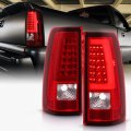 Acanii For 2003-2006 Chevy Silverado 1500 2500 3500 Red Led Tube Tail Lights Brake Lamps Assembly Driver Passenger