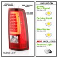 Acanii For 2003-2006 Chevy Silverado 1500 2500 3500 Red Led Tube Tail Lights Brake Lamps Assembly Driver Passenger
