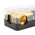 60a Power Distribution Block Copper Ground Fuse Holder 1 In 2 Way Out For Car Audio Systems And Boats