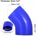 X Autohaux 102mm 4 Id 45 Degree Elbow Silicone Reducer Hose Coupler Intercooler Tube Blue For Car Intake Piping