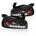 Smoke Lens Chrome Housing Headlights 1 Piece Made For 06-10 Dodge Charger 