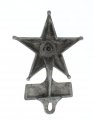 Metal Safety Star And Red Jewel Reflector License Plate Fob Aluminum Vintage Reproduction Car Tag Topper 6 5 In By 4 Powder 