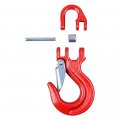 Amopacorp Red Grade 80 Steel Clevis Safety Latch Hook For 3 16 1 4 Synthetic Winch Rope Line Cable Atv Utv Suv Off-road
