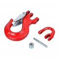 Amopacorp Red Grade 80 Steel Clevis Safety Latch Hook For 3 16 1 4 Synthetic Winch Rope Line Cable Atv Utv Suv Off-road