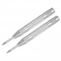 Automatic Center Punch 5-inch Spring-loaded Hole Puncher Marker Hand Tool Adjustable Silver Tone For Wood Metal Plastic 2pcs 