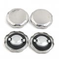 Uxcell 2 Pcs Univerasal 7cm Dia Metal Motorcycle Fuel Tank Gas Cap Cover Silver Tone