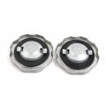 Uxcell 2 Pcs Univerasal 7cm Dia Metal Motorcycle Fuel Tank Gas Cap Cover Silver Tone