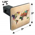 Colorful Rainbow Map Of The World Earth Globe Tow Trailer Hitch Cover Plug Insert
