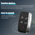 X Autohaux 2pcs 5 Buttons Car Key Fobless Entry Remote Control Key Case Shell For Range Rover Discovery 4 Replacement Kobjtf10a