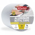 Xfasten Super Waterproof Aluminum Butyl Tape 4-inch X 16-foot Foil With Rubber Adhesive For Window And Metal Roof Flashing 