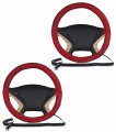 Vaygway Car Heated Steering Wheel Cover 12v Black Soft Plush Warmer Heater Premium Quality 15 Auto Comfortable Protector For 