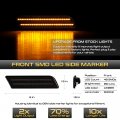 Vipmotoz Full Led Strip Front Side Marker Lights Fender Parking Lamps Compatible With 2010-2013 Ford Transit Connect Chrome