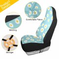Alaza Daisy Flowers Polka Dot Blue Car Seat Cover Fronts Only For Women Men Seat W Organizer Pocket Cars Suv Truck Sedan 1 Pc