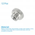 Uxcell Knurled Thumb Nuts 12pcs M4 Carbon Steel Nut High Head Through Hole For 3d Printer Part Silver