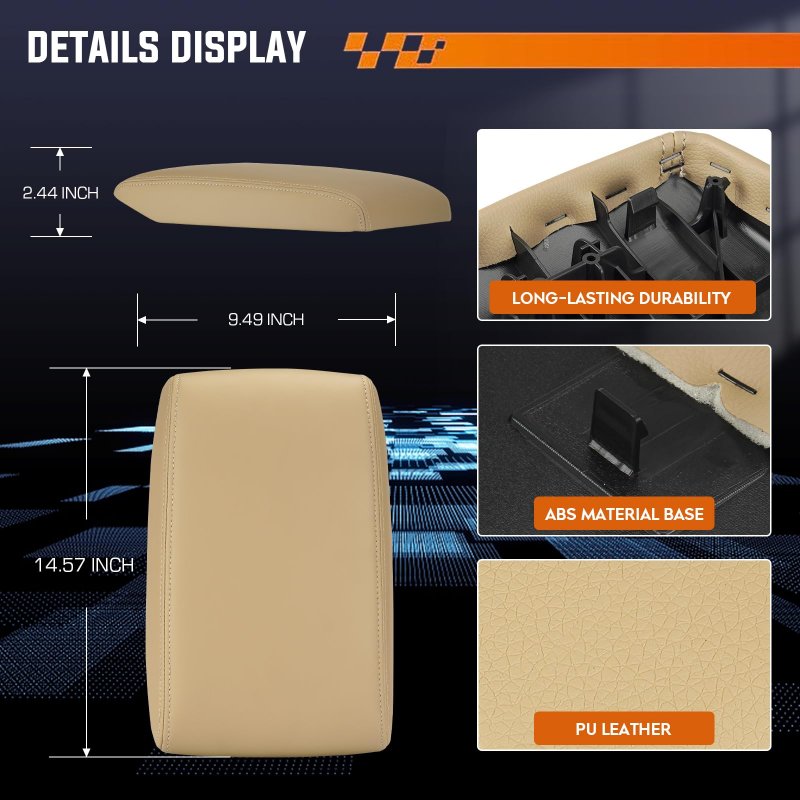 Tadamark Center Console Lid Armrest Cover Kit Beige With Base For 2008 2009 2010 2011 2012 2013 2014 Toyota Highlander