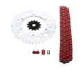 Kawasaki Kx125 Red Chain And Sprocket Kit 13 47 114l For 2004 2005 2006 2007 2008 Steel Front Rear With Non O Ring 