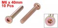 Uxcell M6 X 40mm Fully Thread Hex Socket Drive Flat Head Screws Bolts Fasteners 10pcs