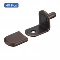 Uxcell Shelf Support Pegs 40pcs 5mm 1 5 L-shaped Bracket Pin With Rubber Sleeve For Furniture Shelves Supplies Copper Tone