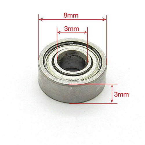 3x8x3 mm Steel Deep Groove Ball Bearing,Model bearings MR83ZZ L-830ZZ Pack of 10 