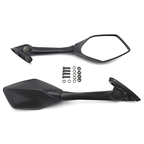 Motorcycle Rearview Mirror Carbon Fiber Long Stem Side For Yamah 15-21 Yzf-r3 14-21 Yzf-r25 15-20 Nmax 125 155 P N