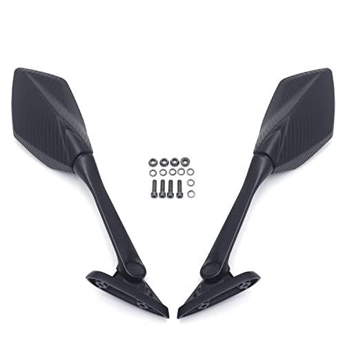 Motorcycle Rearview Mirror Carbon Fiber Long Stem Side For Yamah 15-21 Yzf-r3 14-21 Yzf-r25 15-20 Nmax 125 155 P N