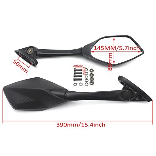 Motorcycle Rearview Mirror Carbon Fiber Long Stem Side For Yamah 15-21 Yzf-r3 14-21 Yzf-r25 15-20 Nmax 125 155 P N