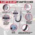 Aa Ignition 15 Amp To 30 Rv Adapter 12 Inch 5-15p Male L5-30r Female 125v 3750w Dogbone Electrical Converter Plug W Twist Lock