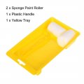 Uxcell 2xsponge Paint Roller Brush 2 Inch 5cm For Household Painting Treatment With 1xhandle And Tray