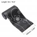 Uxcell Waterproof Peel And Stick Decorative Tape Self Adhesive 3 94 W X 16 4 L Pvc Removable For Wall Edge Black With Flowers