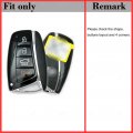 2-layers Hybrid Combo Carbon Key Fob Cover W Keychain For Hyundai Azera Equus Santa Fe
