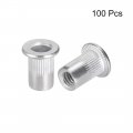Uxcell M6 Aluminum Alloy Rivet Nuts Flat Head Insert Nutsert 100 Pcs