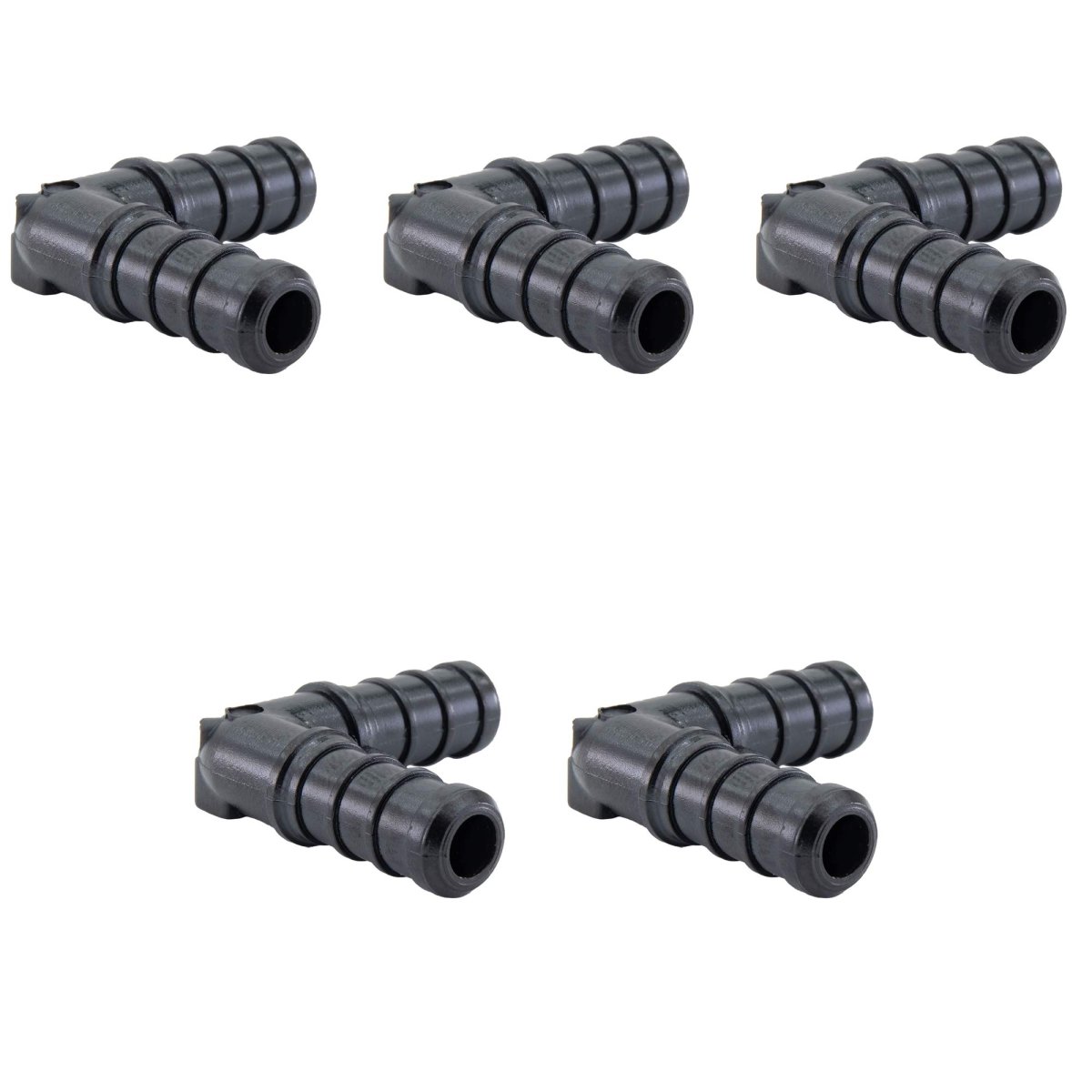 Rv Plumbing Fittings 3 8 In Barbed Elbow 90 Degrees Right Angle Adapter 5 Pack Nsf Certified Plastic Watertight Connection