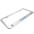 Ford Mustang 2 3l Ecoboost Outline In Blue Dual Logo Chrome Metal License Plate Frame 