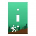 Hiker Hiking Symbol Mountain Nature Plastic Wall Decor Toggle Light Switch Plate Cover 