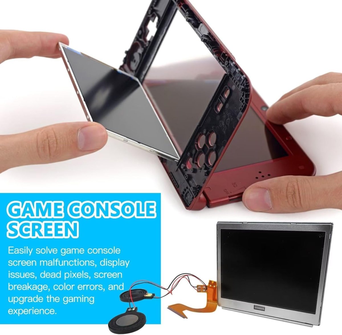 Top Screen Replacement For Nintendo Ds Lite With Speakers Soldered Lcd Display Repair Part