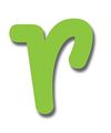 6-inch Wall Hanging Wood Letter Sweet Solid Color Green R 