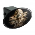 Pirate Skull Crossed Swords Cutlasses Ocean Moon Oval Tow Trailer Hitch Cover Plug Insert