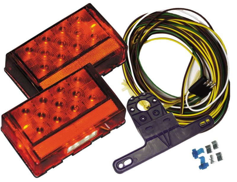 Boat Trailer Led Light Kit For Over 80 In Wide Marine Trailers Submersible Tail Lights With Wire Harness And License Bracket