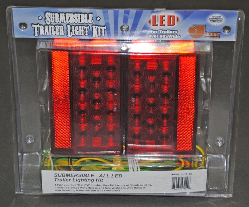 Boat Trailer Led Light Kit For Over 80 In Wide Marine Trailers Submersible Tail Lights With Wire Harness And License Bracket