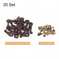 20set Glass Retainer Clips Kit 1 Inch Plastic Cabinet With Screws For Fixing 4mm Thick Doors Mirror Brown