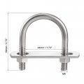 Uxcell Round U-bolt 1 73 44mm Inner Width 69mm Length Steel M8 With Nuts Plate Washers 2 Set