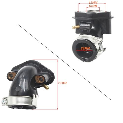 Carburetor Intake Manifold For Gy6 50cc Moped Scooter Atv Go Kart 90 Degrees Bend With Air Injection Pipe Fits To 150cc Chinese