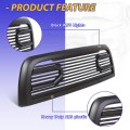 Front Hood Bumper Grille Grill For 2010-2018 Dodge Ram 2500 3500 4500 Replacement Shell Big Horn Horizontal Style Black W O