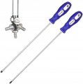 Slotted And Phillips Screwdriver Ph2 12 Long Cross-head Flat Blade 2 Packs Magnetic With Rubber Handle