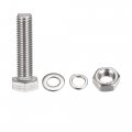 Uxcell M10 X 45mm Hex Head Screws Bolts Nuts Flat Lock Washers Kits 304 Stainless Steel Fully Thread Hexagon 4 Sets